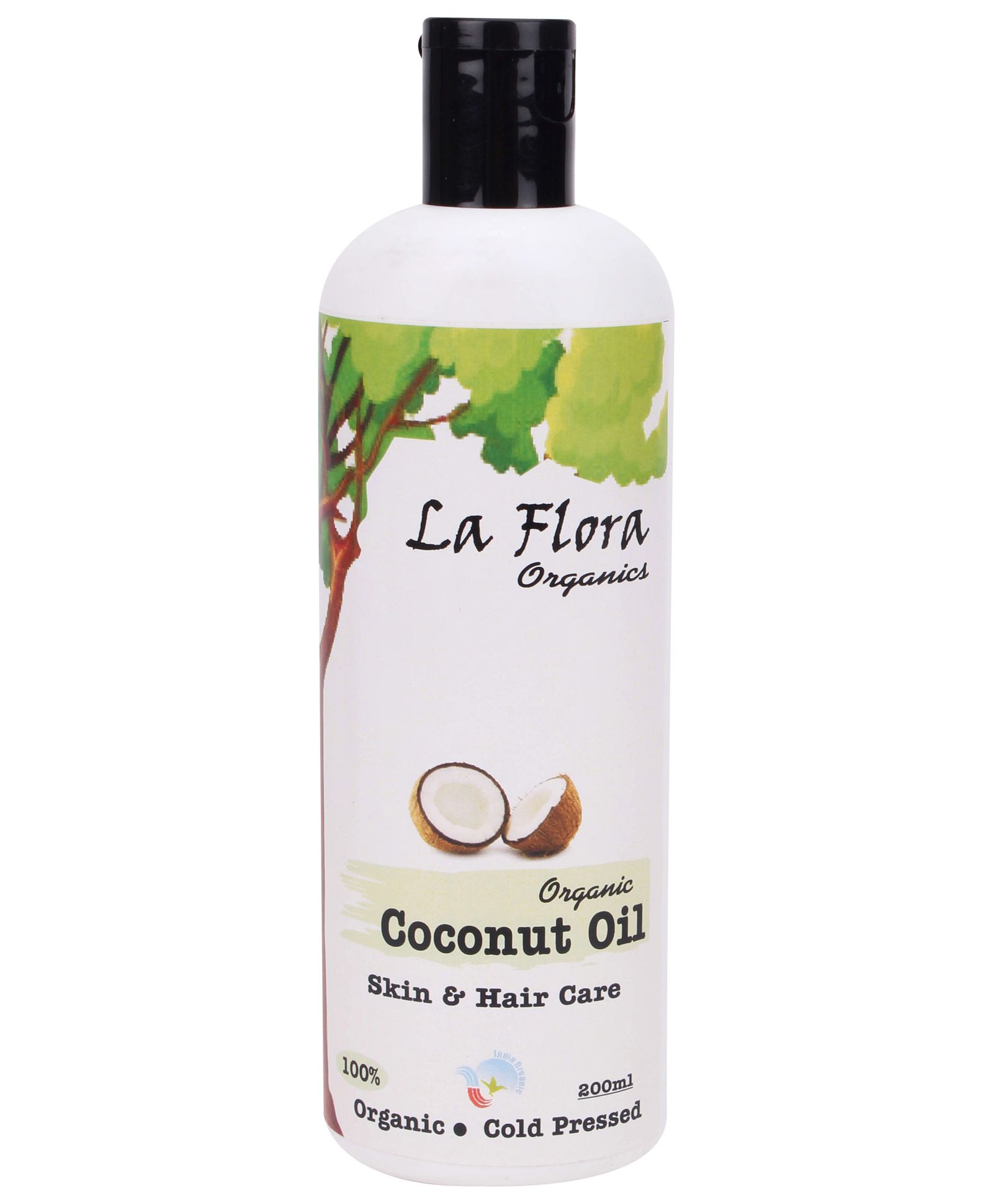 La Flora Organics Coconut Oil -100% Organic,Cold Pressed ,Unbleached-Skin & Hair  care-200 Ml – La Flora Organics