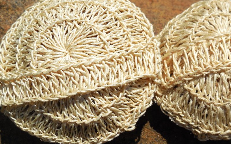 Handmade Vetriver Sisal Natural Bath Scrub/Loofah-10cm-set of 2