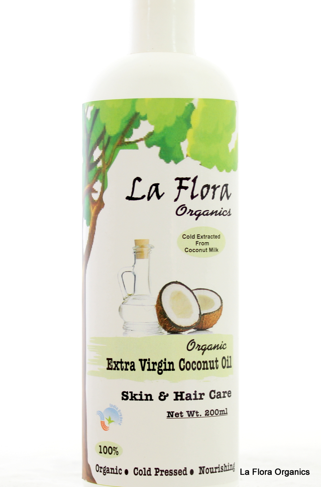 Organic ,cold pressed Extra Virgin Coconut Oil-Skin & Hair care 200ml – La  Flora Organics